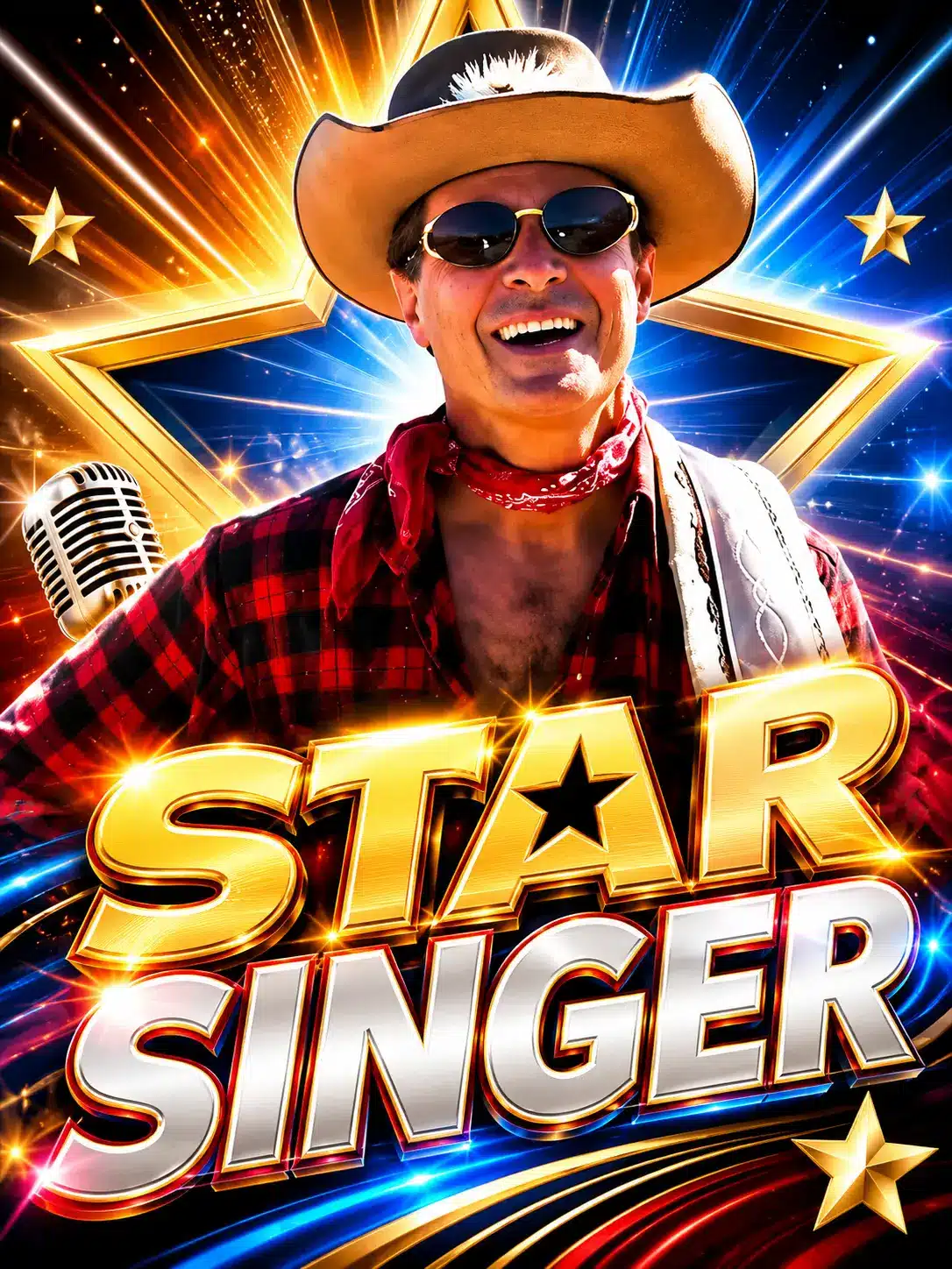STYLIZED COWBOY STAR SINGER